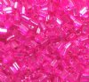 50g 5x4x2mm Hot Pink Silver Lined Tile Beads